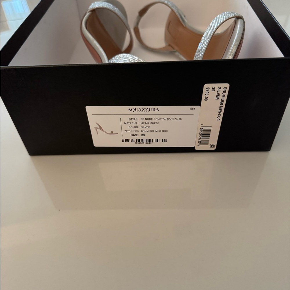 Aquazzura Metallic Silver Sandals